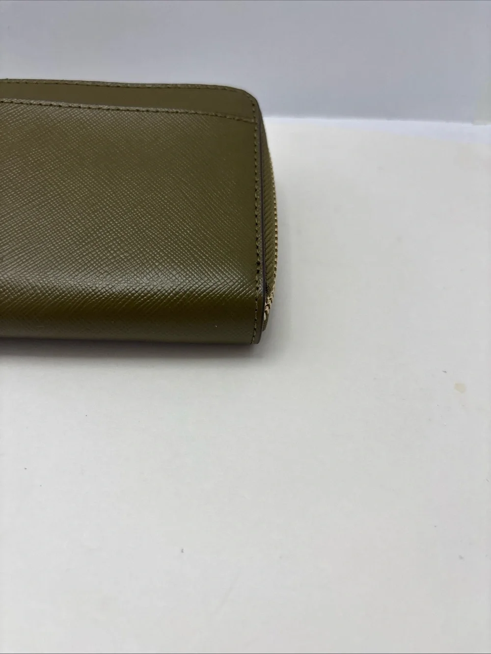 kate spade New York moss green Zip-Around Leather Wallet